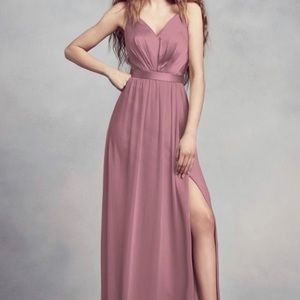 Vera Wang Charmeuse and Chiffon Dress